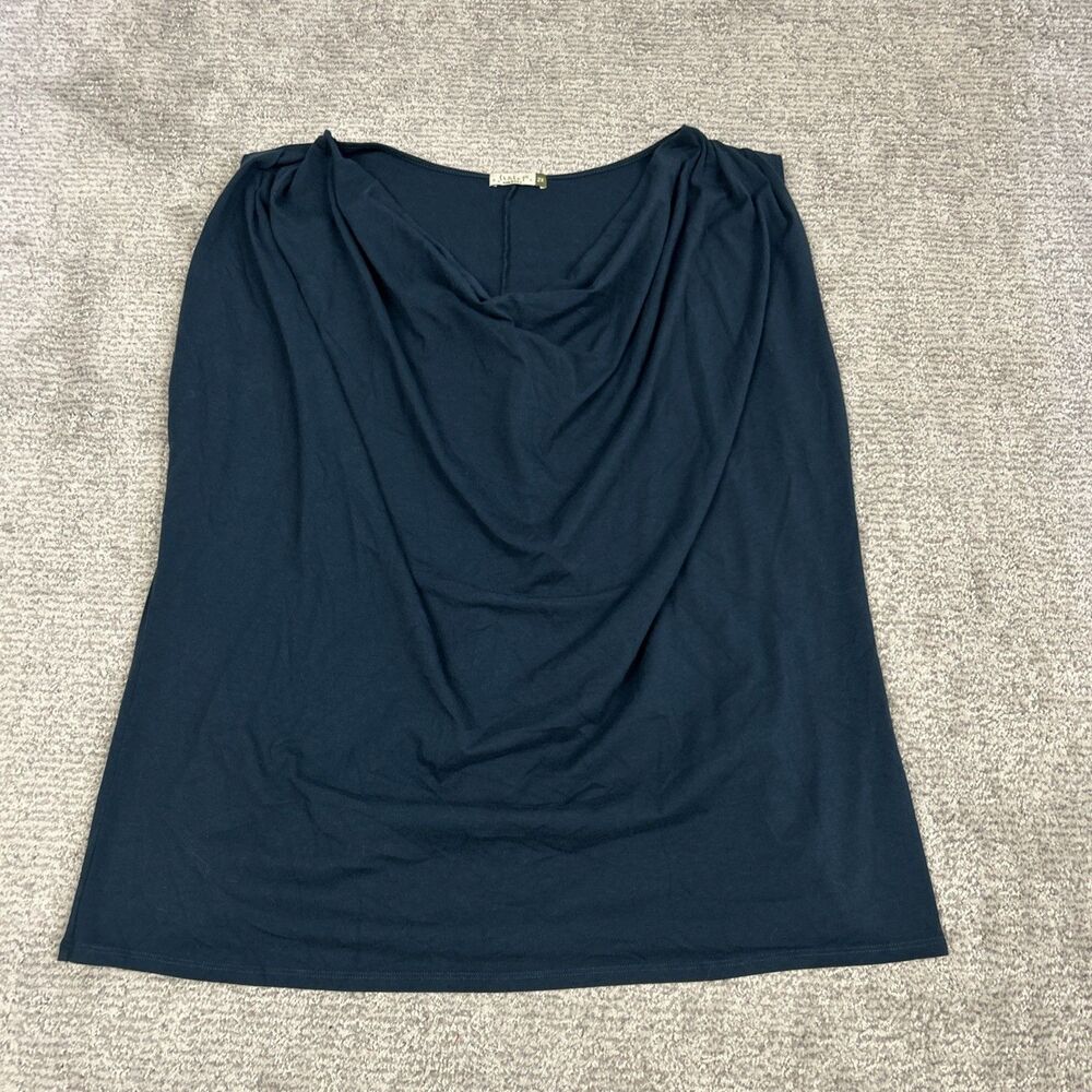 Chalet et Ceci Top Womens 2X Lagenlook Drapey Neck Sleeveless Shirt Dark Teal